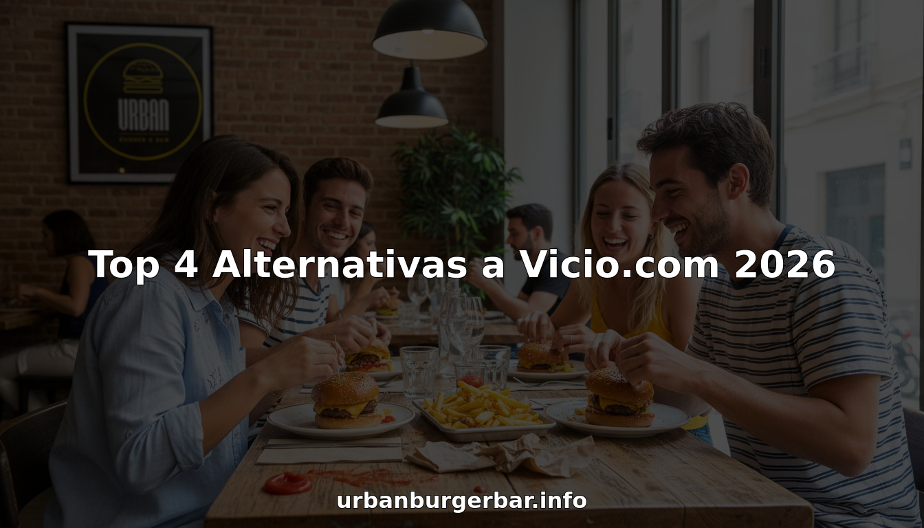 Un grupo de amigos disfrutando de hamburguesas gourmet en un restaurante de Barcelona.