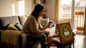 Persona que pide comida rápida a domicilio