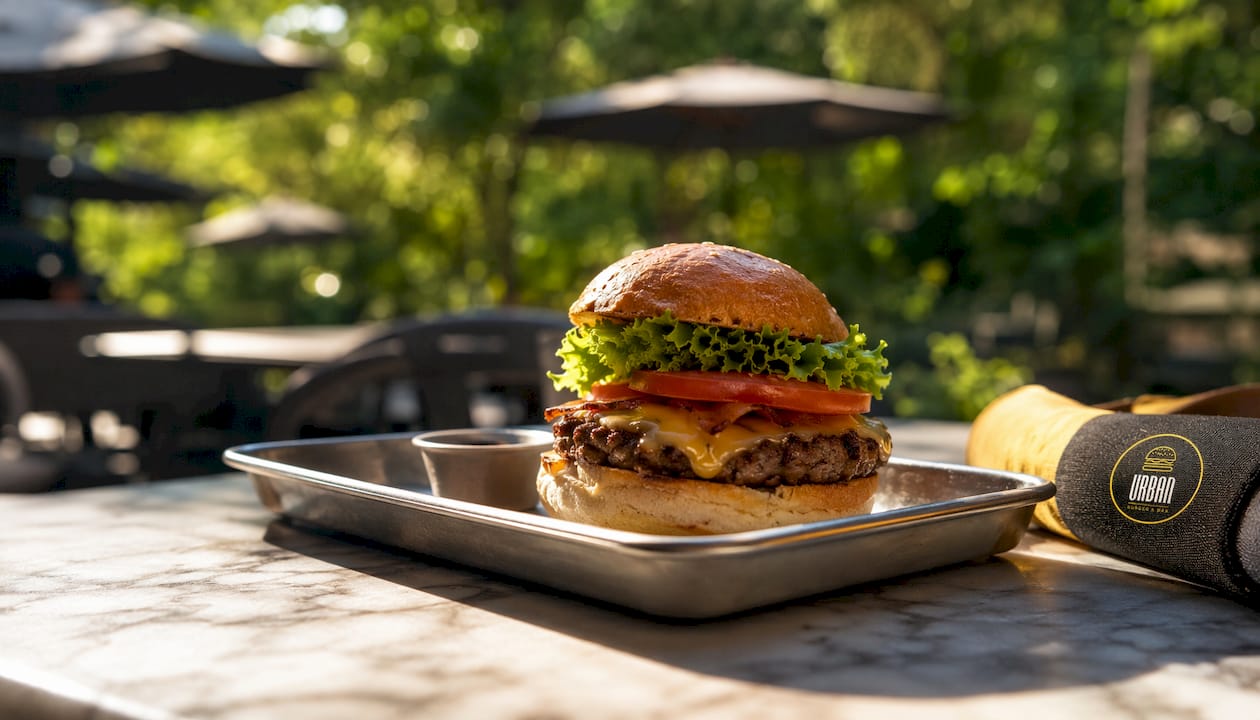 Disfruta de una hamburguesa gourmet hecha a mano en Urbanburgerbar.