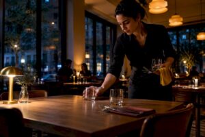 Servicio nocturno en restaurante del Eixample