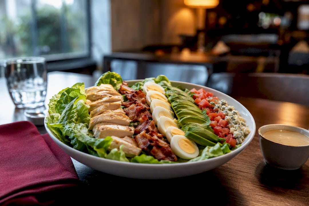 Ensalada Cobb completa con aderezo aparte