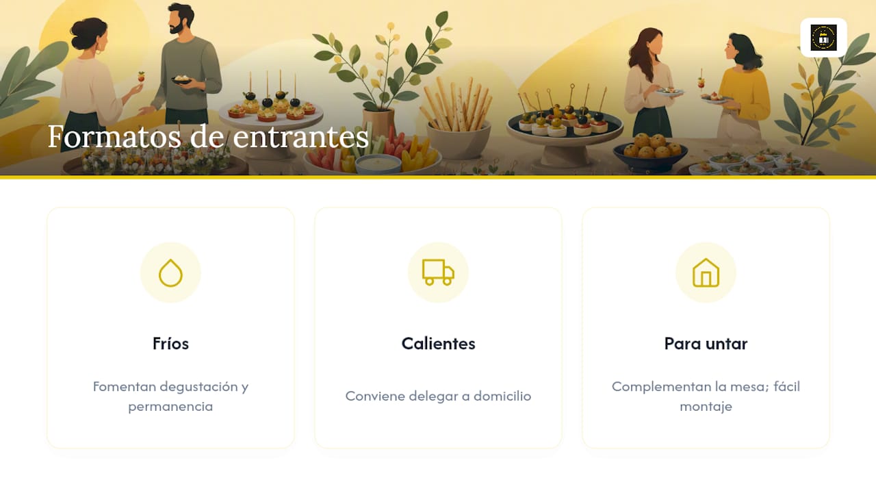 Selección de entrantes fríos, calientes y para untar