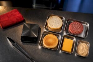 Ingredientes de la hamburguesa por separado para calcular las calorías