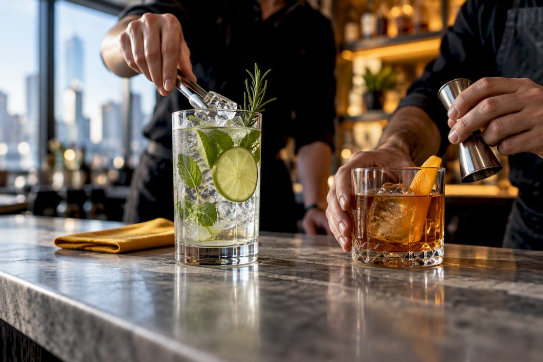 Dos cócteles, con y sin alcohol