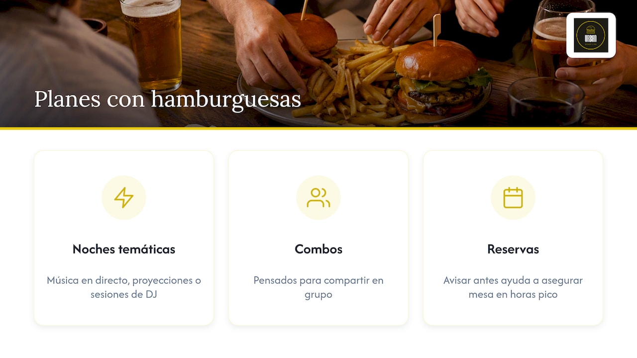 Afterworks y noches temáticas con hamburguesas en Barcelona — overview diagram