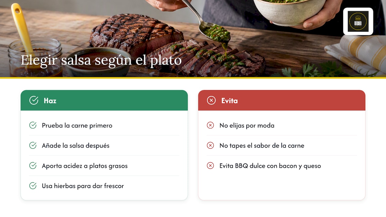 Nuestra opinión: la salsa debe ayudar a la carne, no taparla — overview diagram